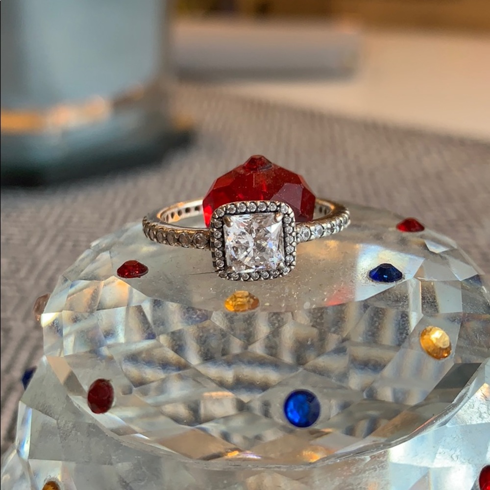 Square Sparkle Pandora Ring
